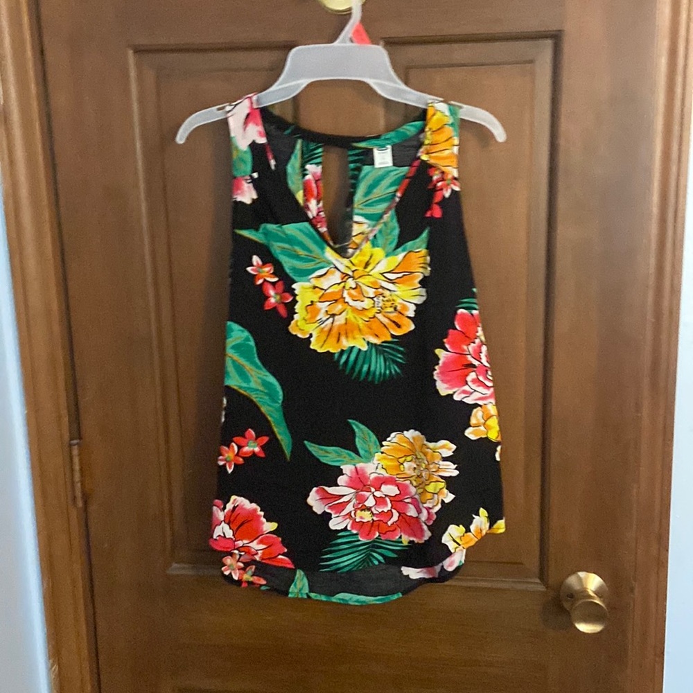 Floral black tank